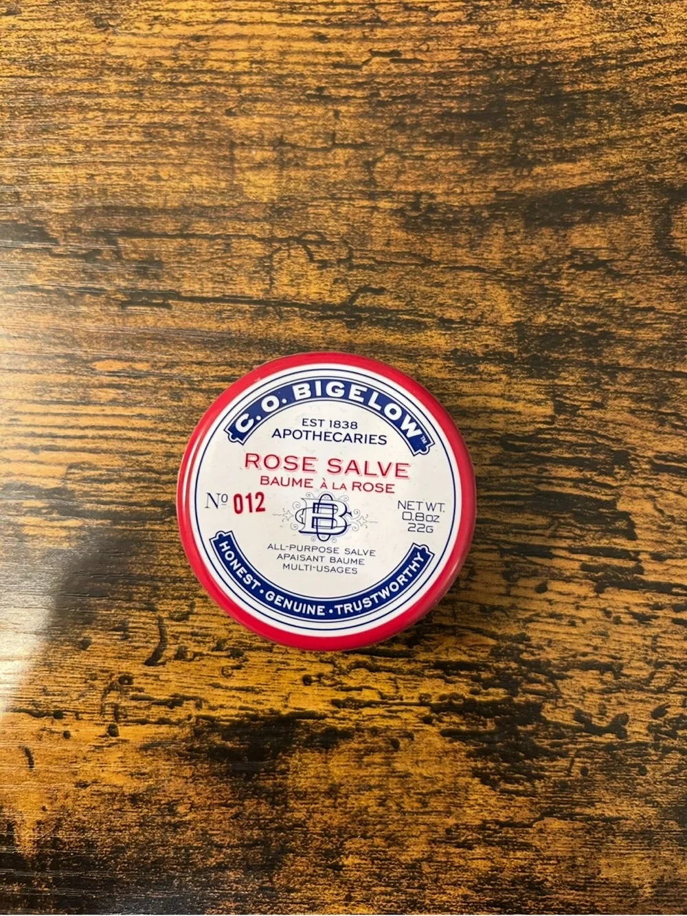 C.O. Bigelow Rose Salve No. 012 All-Purpose Lip Balm Travel Tin Skincare